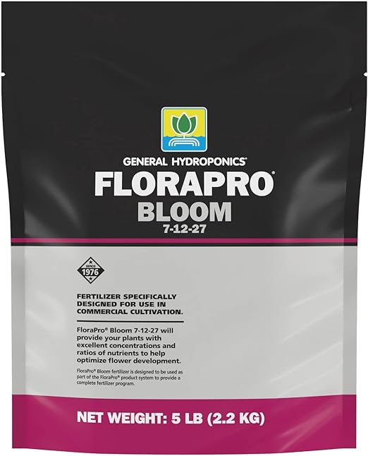 General Hydroponics FloraPro Bloom 7-12-27, Nutrient for Commercial Cultivation, 5 lbs.