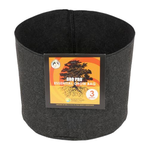 Gro Pro® Essential Round Fabric Pots - Black - Healthy Hydro