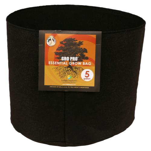 Gro Pro® Essential Round Fabric Pots - Black - Healthy Hydro
