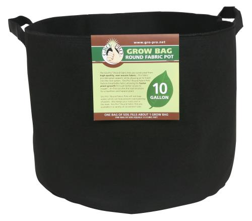 Gro Pro® Premium Round Fabric Pots with Handles - Black - Healthy Hydro