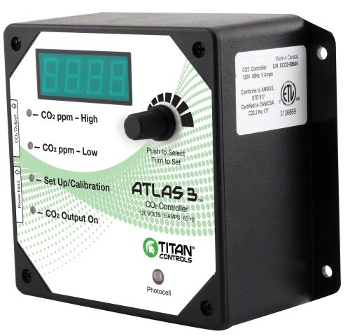 Titan Controls Atlas 3 - Day/Night CO2 Monitor/Controller - Healthy Hydro