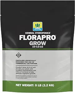 General Hydroponics FloraPro Grow 10-12-22, Nutrient for Commercial Cultivation, 5 lbs.