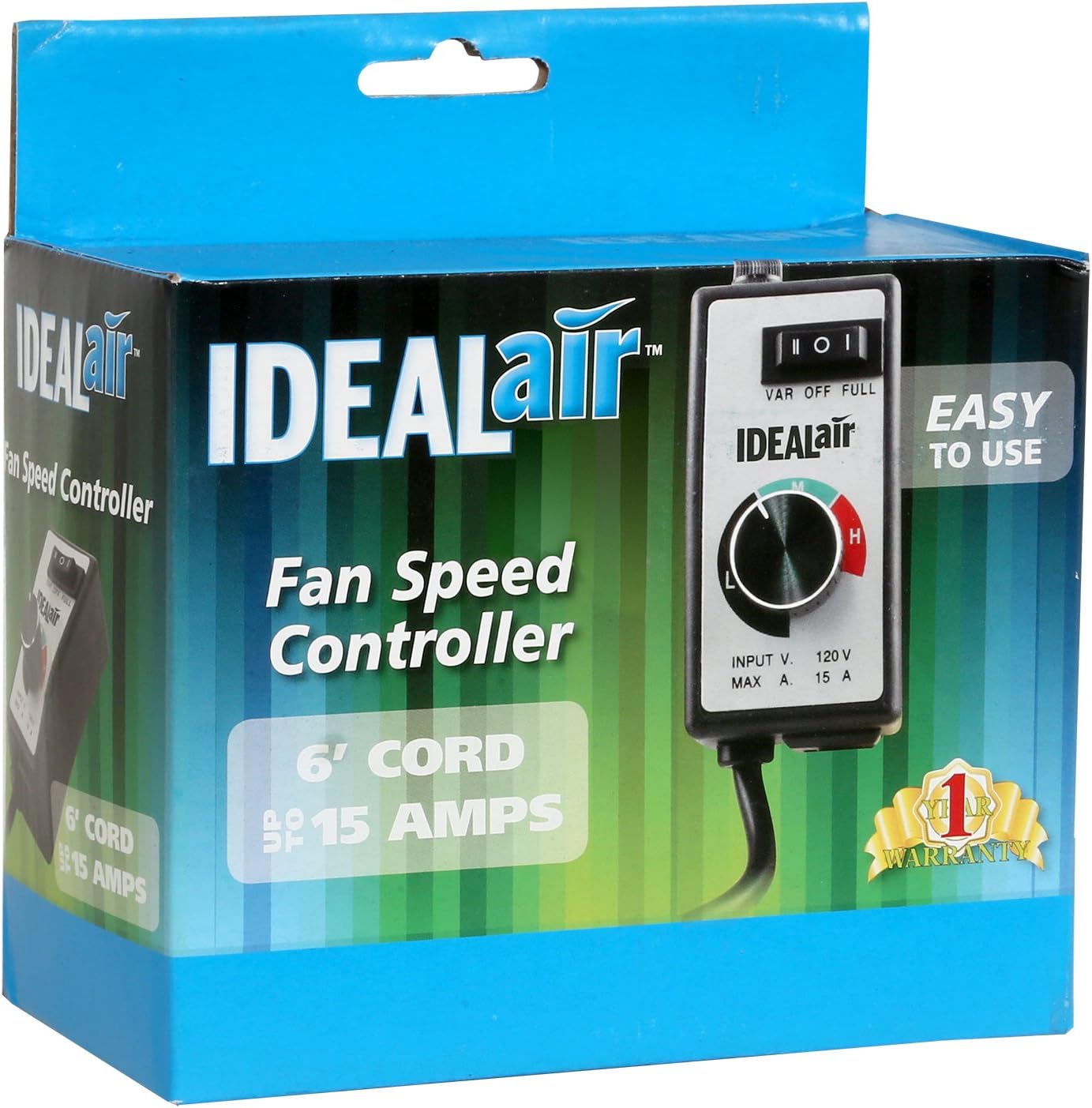 Ideal-Air Fan Speed Controller – 6 ft Cord | 120V | Up to 15 Amps