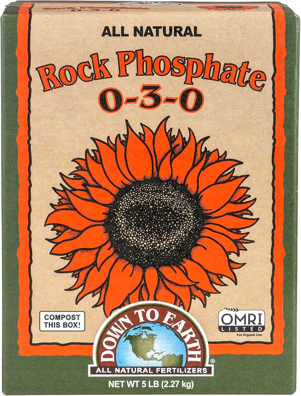 Down To Earth Rock Phosphate 0-3-0 5LB