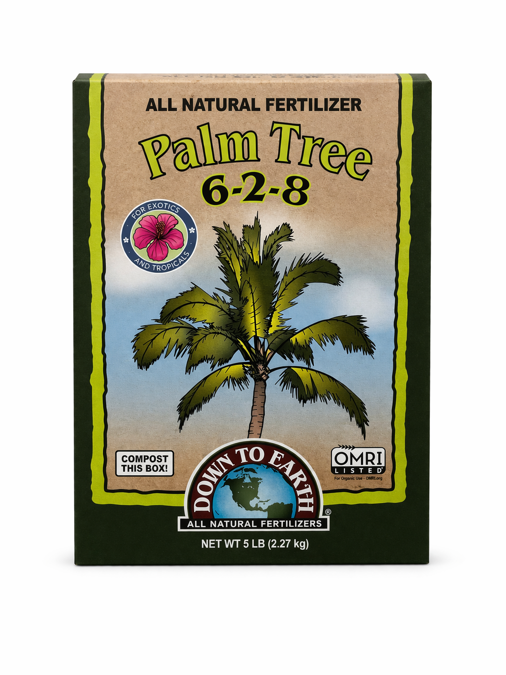 Down To Earth Palm Tree 6-2-8 Fertilizer, 5 lb