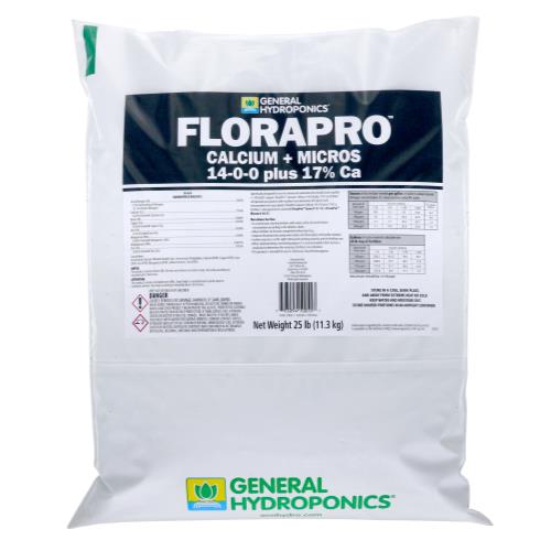 General Hydroponics FloraPro Calcium + Micros Soluble 25 lb bag (80/Plt) - Healthy Hydro