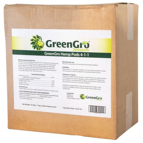 GreenGro Hemp Pods 4-1-1 (250/cs) - Healthy Hydro