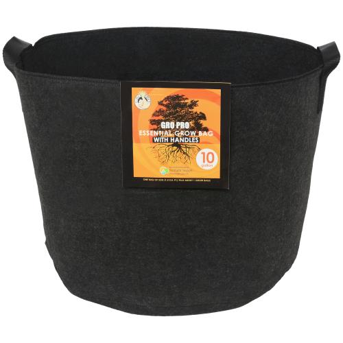 Gro Pro® Essential Round Fabric Pots with Handles - Black - Healthy Hydro