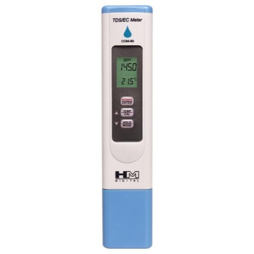 HM Digital Water Resistant Ec/TDS Meter w/ Temperature in C/F Hydrotester (Model COM-80) - Healthy Hydro