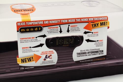 Mondi Mini Greenhouse Thermo-Hygrometer (25/Cs) - Healthy Hydro